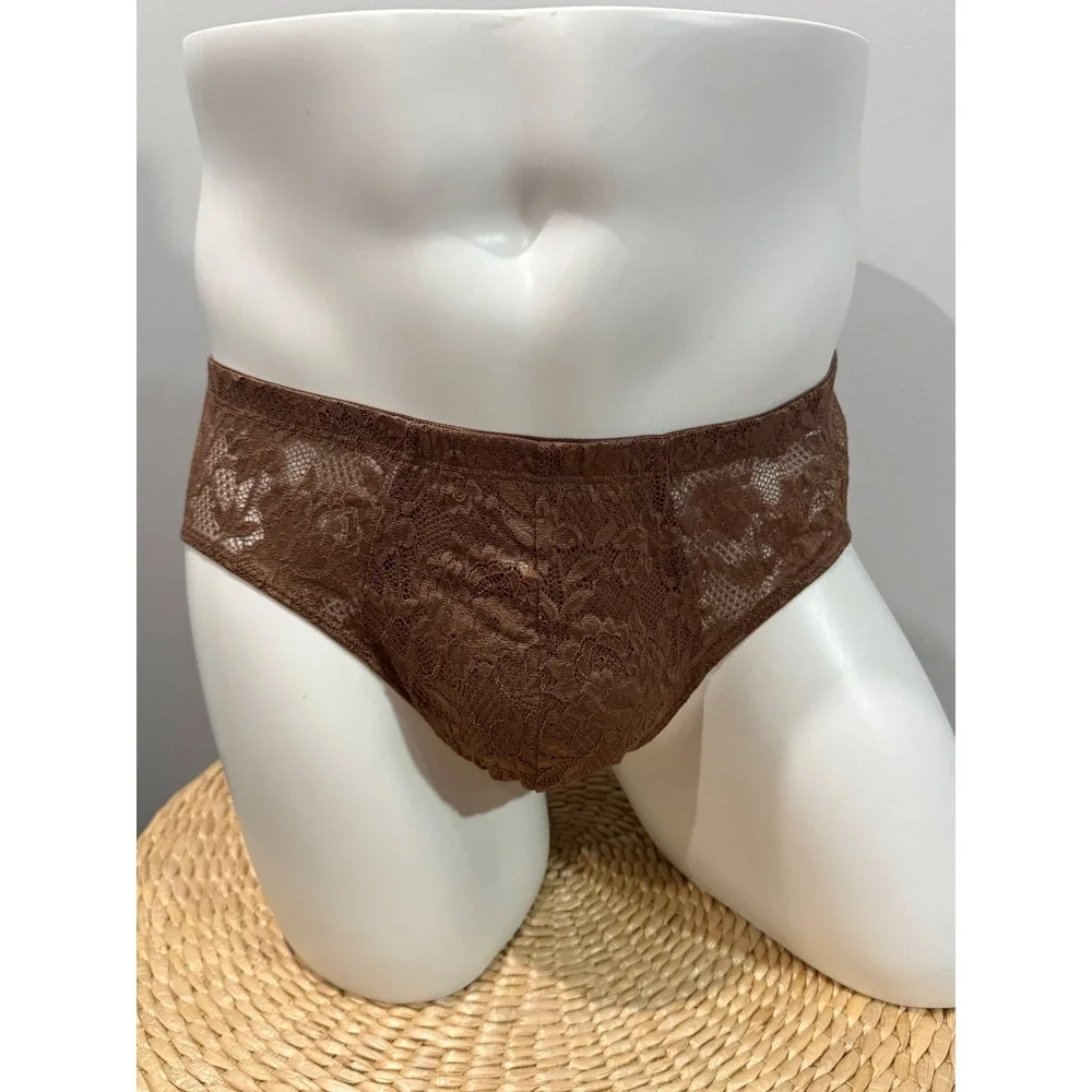 Cosabella Never Say Never Comfort Micro Brief Men's Lace Underwear Due Brown L